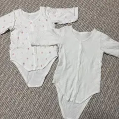 長袖 肌着 前開き ボタン 80 ロンパース ボディスーツ