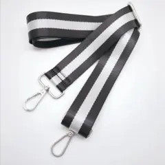 ショルダーストラップ バッグ用 替えベルト 付け替え 幅広 3.8cm 黒×白