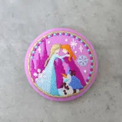 ディズニー 刺繍缶バッチ アナと雪の女王