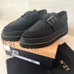 【ほぼ未使用美品】ヌメロヴェントゥーノ ビジュー 厚底 ローファー ラバーソール