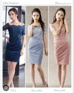 ROBEdeFLEURSレースウエスト切替ベルト　シャーリングタイトドレスS美品