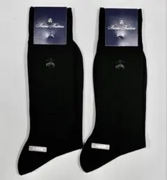 Brooks Brothers 綿 ナイロン ビジネスソックス 黒色2足組