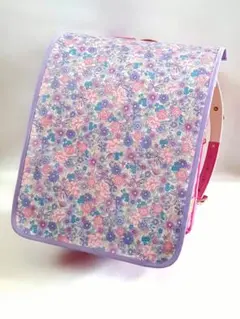 ランドセルカバー　女の子用☆フラワー&リボン　小花柄　ラベンダー　ハンドメイド