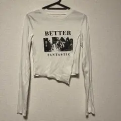 DAZY ホワイト グラフィック長袖Tシャツ M