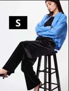 ユニクロ ソフトベロアイージーパンツ Sサイズ　ブラック