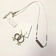 【新品】MILLE BLANC ウッドネックレスとピアスセット