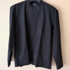 ブラック 長袖ノーカラーシャツ XL　無印