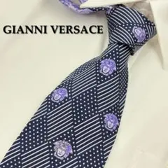 ✨️美品✨️ ジャンニ・ヴェルサーチ ネクタイ メデューサ パープル 総柄