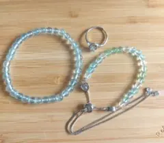 【大特価】ブルートパーズ ブレスレット アンクレット リング 天然石 可愛い小玉