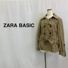 ザラ　ベーシック ベルト付きショート丈コート ベージュ レディース