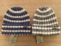 【新品タグ付き】ストライプニット帽 48〜50cm ネイビー・グレー