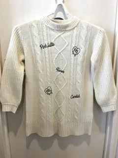 PINK-latte アイボリー ケーブルニットセーター♪ 160センチ