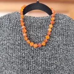 d*9様 オレンジビーズネックレス