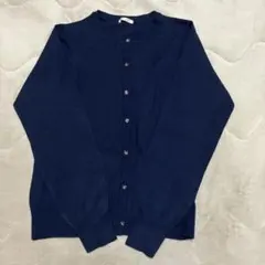 ハニーズ　花型ボタンクルーネックカーディガン　ネイビー　紺色