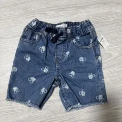 新品 Disney ミッキー柄 デニムショートパンツ babyGAP