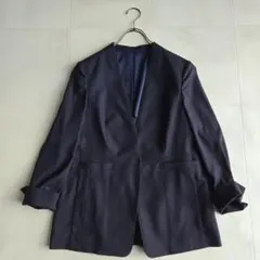 23区 大きいサイズ ストレッチ Vカラー ジャケット サイズ44 ネイビー