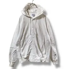 Champion リバースウィーブT-Shirt ホワイト フード付きパーカー