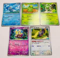 ポケモンミラーカード　5枚　ホシガリス　ヒラヒナ　セビエ　ミニーブ　ニャオハ