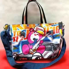 デニムリメイク２wayトートバッグ　ショルダーストラップ付き