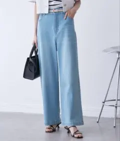 ROPE' PICNIC【ウエスト革命デニム】ウエストシェイプデニムワイドパンツ