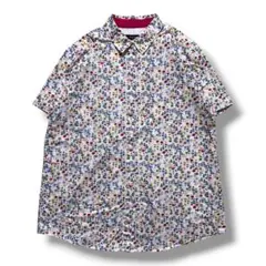 【F2167】　Paul smith　花柄半袖シャツ　サイズS相当　ホワイトのサムネイル