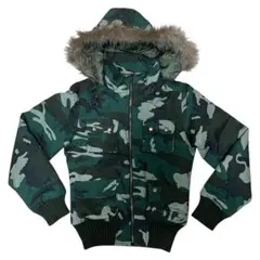 迷彩柄　ファー付き　カモ　ミリタリージャケット　Y2K 平成ギャル　レア　AFB