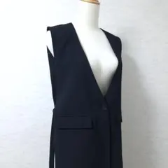 新品 ZARA スタイリッシュ ​サイドベルト ロングジレ ブラック