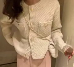 【最終値下げ】GRL ゴールドボタン ショート丈 ニットカーディガン