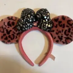 ディズニーカチューシャ　ヒョウ柄　ピンク