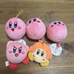 星のカービィ　フェイスマスコット　＆　ぬいぐるみ　5個セット