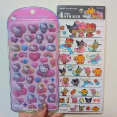 ハローキティ コットンパフィーシール & 4サイズステッカー　セット