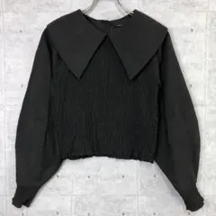 EMODA クリーンカジュアル古着 シャーリング ギャザー ビッグカラーブラウスのサムネイル