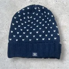 00s adidas バーズアイ風　ニット帽 フリーサイズ
