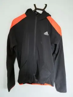 adidas ウィンドブレーカー 上下セット 黒/オレンジ キッズ 160cm