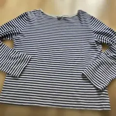 AMERICAN HOLIC ストライプ 長袖Tシャツ 白青　綿100%