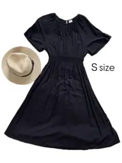 【美品】黒　ロングワンピース フレアワンピース　Sサイズ