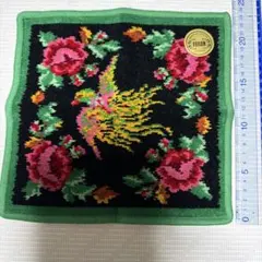 FEILER 花と鳥の刺繍ハンカチ 約20cm