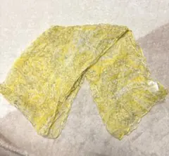 ペイズリー柄 シルク ストール 薄手 イエロー 152cm