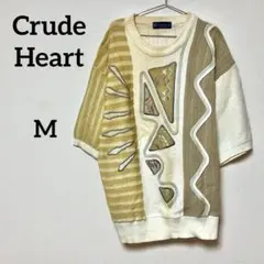 Crude Heart 日本製 デザインニット 半袖カットソー 総柄マルチカラのサムネイル