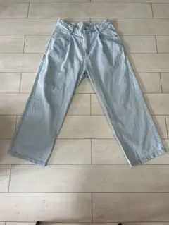 ライトブルーワイドレッグデニム M