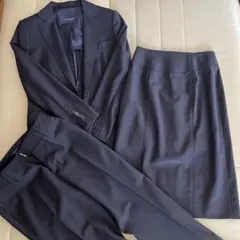 Burberry ダークネイビー ストライプ スーツ セットアップ　36