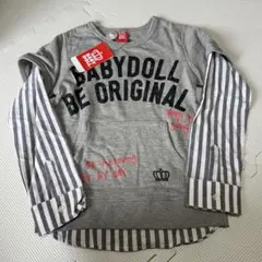 新品 BABYDOLL グレー トレーナー ストライプのサムネイル