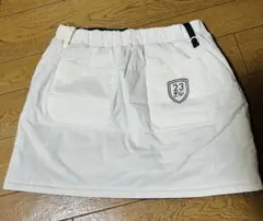 23区GOLFレディース リバーシブルスカート M ホワイト&ボーダー