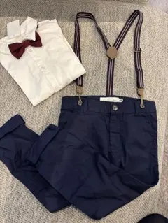 新品⭐︎エイチアンドエム⭐︎120cm⭐︎サスペンダー付きキッズフォーマルセット