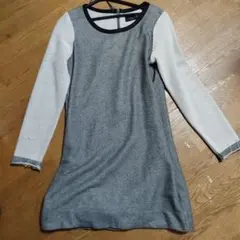 DIESEL　バイカラー長袖ワンピース グレーとホワイト