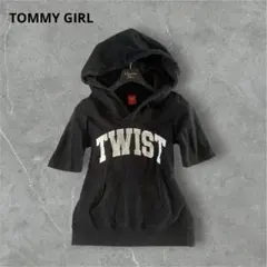 Y2k海外ガール平成TOMMY GIRL でかフード グロップト半袖 パーカーのサムネイル