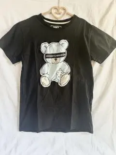 ハニーシナモンHoney cinnamon くま　黒ロングTシャツ 半袖のサムネイル
