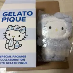 箱付き ジェラピケ　コラボ　ハローキティ　ぬいぐるみ　青