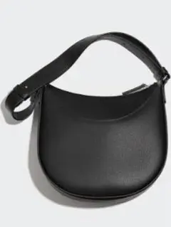 美品 ユニクロ レザータッチワンハンドルバッグ ブラック