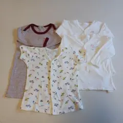 80 長袖ロンパース　長袖肌着　半袖肌着　　4枚セット